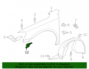 Front right wing bracket VW Passat 20-22 small