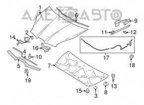 Hood hinge right Subaru b9 Tribeca