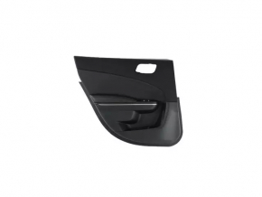 Door trim panel, rear left, 1918 Dodge Charger, black, insert, black cloth, armrest, black leather, scratches