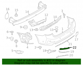 Rear right reflector BMW 3 G20 19-22
