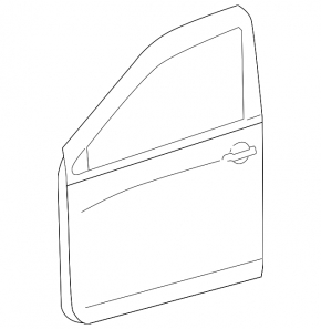 Bare front left door Toyota Rav4 06-12 silver USA, bumpers