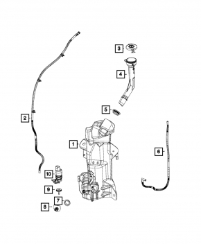 Chrysler Pacifica 17 washer reservoir - without headlight washers, neck and sensor