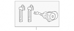 Front left door lock cylinder Toyota Sienna 21-25