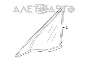 Rear left fixed glass window for Honda Accord 18-22 chrome