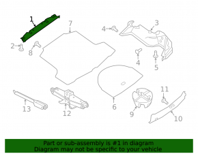 Front trunk trim Nissan Maxima A36 16- black