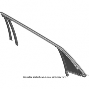 Rear right glass seal with triangle glass GMC Terrain 18- with chrome molding