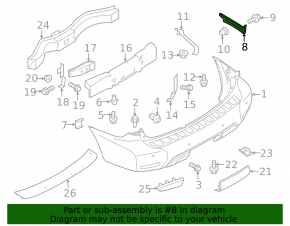 Right rear bumper mount for Infiniti QX56 QX80 10-20