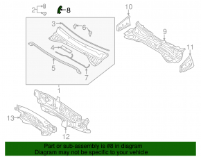 Windscreen wiper seal left Kia Sorento 16-20