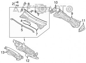 Windscreen wiper seal left Kia Sorento 16-20