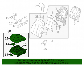 Passenger seat Hyundai Sonata 18-19 without airbag, mechanical, cloth black