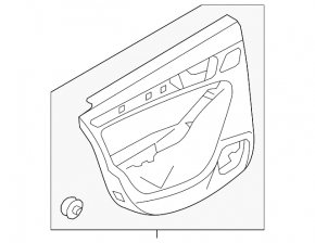 Black door trim panel, rear left, Audi Q5 8R 09-12, with a tweeter, black leather armrest