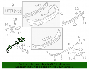 Audi Q3 8U 16-18 rear bumper wiring for parking sensors, BSM, lights
