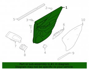 Door trim card rear left Subaru Outback 20-23 cloth black