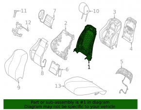 Driver's seat backrest adjustment motor for Mercedes W167 GLE 350 450 20-23 with memory, without frame