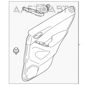 Door trim card rear left Mazda CX-5 13-16 black
