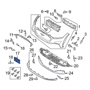 Ford Mustang Mach-E 21-23 Front Bumper Number Plate
