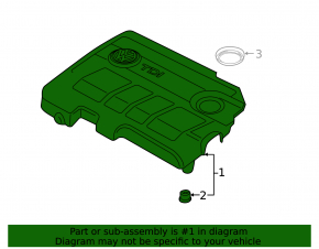 Engine cover for VW Passat b7 12-14 USA 2.0TDI