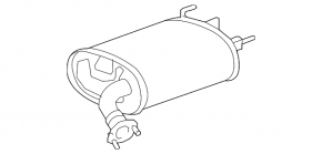 Rear muffler with barrel for Toyota Camry v40 2.4, 2.5, hybrid, rusty, studs sawed off