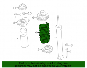 Rear right spring BMW 3 G20 19-22 AWD