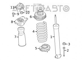 Rear right spring BMW 3 G20 19-22 AWD