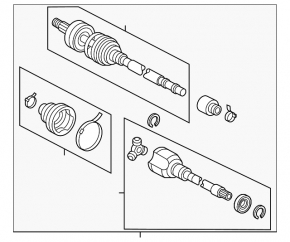 Drive axle shaft front left Toyota Prius 20 04-09