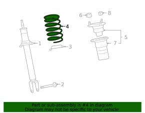 Front left spring Lexus LS460 07-12 rwd