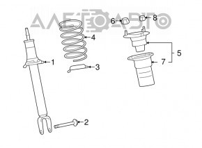 Front left spring Lexus LS460 07-12 rwd