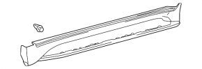Right threshold and footboard for Lexus LX570 19-21 silver