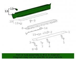 Right threshold and footboard for Lexus LX570 19-21 silver