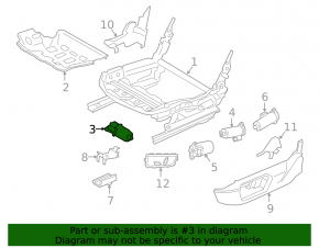 BMW 3 F30 12-18 passenger seat adjustment motor front-rear