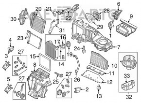 The stove body is bare, the upper part of the VW Passat b8 16-19 USA