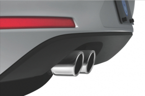 Muffler tip left VW Beetle 12-19 chrome for 1 dual exhaust, 76mm