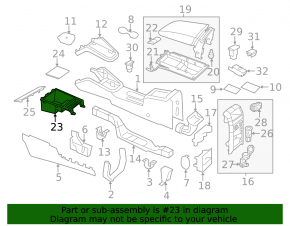 Rear center console insert for VW Jetta 11-18 USA, type 2