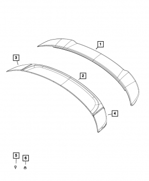 Trunk lid spoiler Dodge Charger 15-20 rest one-piece