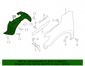 Front right fender liner Infiniti JX35 QX60 13-15 prerest