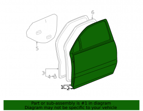 Bare front left door for a 1998 Lexus RX300