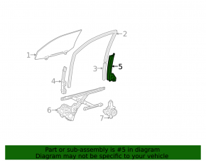Front right rear door glass guide Toyota Avalon 05-12