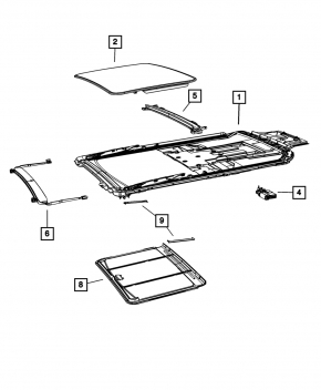 Dodge Grand Caravan 11-17 Sunroof Glass
