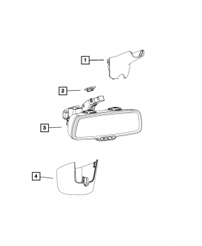 Interior mirror Jeep Grand Cherokee WK2 14-16 black control, auto-dimming