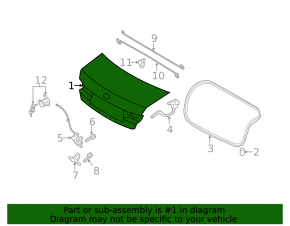 Hyundai Sonata 11-15 Trunk Lid
