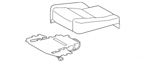 Rear row of seats 2nd row right Toyota Highlander 14-19 leather, black, separate, perforation, without headrest, dry-cleanable