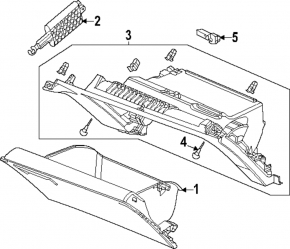 Honda Civic XI FE/FL 22-26 black glove compartment