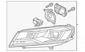 Left front headlight assembly for VW Touareg 11-14