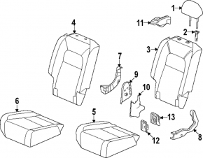 Rear seats, 2nd row, right, Honda CRV 23-25, without airbag, black cloth with orange stitching, Sport, dry-cleanable