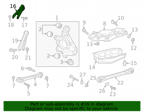 Upper rear right control arm Chevrolet Camaro 16-