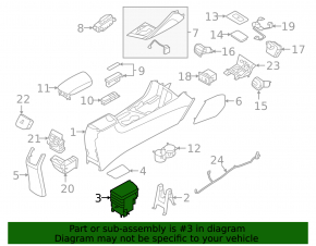 Box pocket for the central console of Kia Niro 17-22
