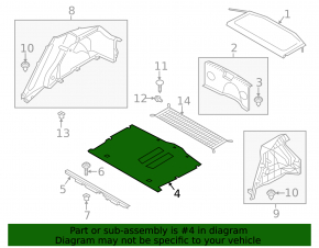 Trunk floor Hyundai Veloster 12-14 pre-rest
