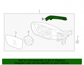 Right side mirror turn signal repeater for Hyundai Azera 12-17