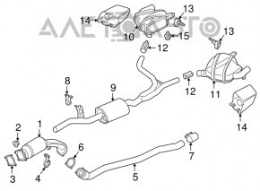 Catalytic converter right Audi Q5 8R 13-17 3.0 tfsi