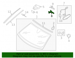 Overlay for interior mirror Audi A4 B8 08-16 gray